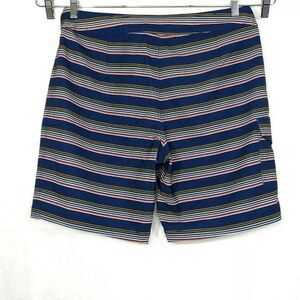 Goodthreads Swim Trunk Boardshorts Men Size 34 Blue Multicolor Stripe 9" Inseam